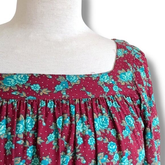 Vintage 1970s Ilse Smith For Reuben Thomas Dress Sz Small Brown Floral Blouson - Picture 8 of 12